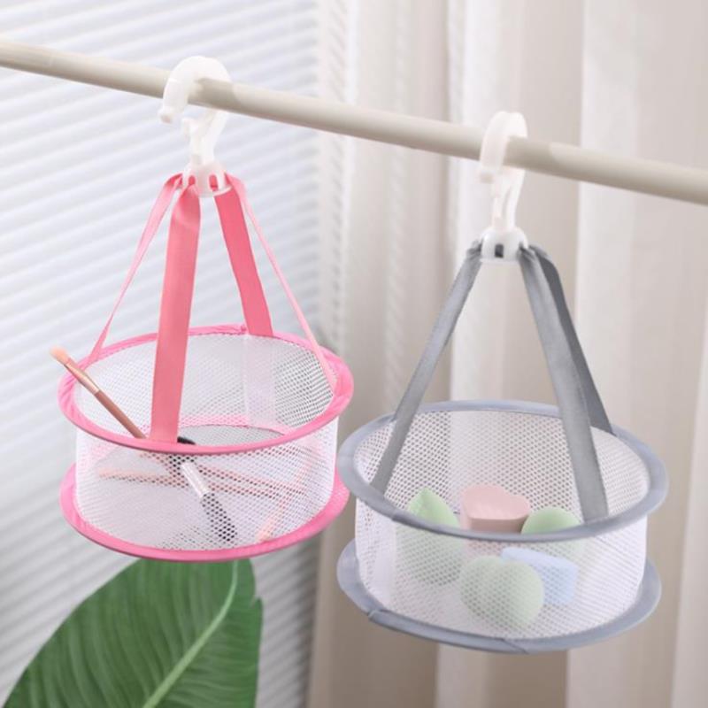 Drying Net Basket Mesh Pocket Hanging Drying Rack for Powder Puff Makeup Sponge Makeup Tool Beauty Brush Organizer