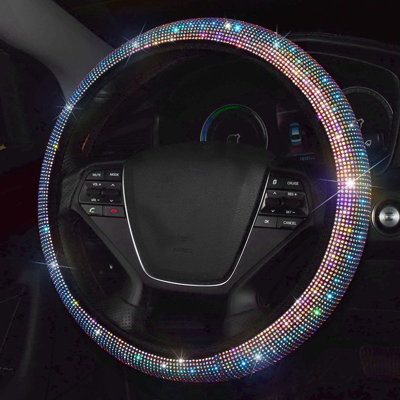 Bling Red Diamond Car Steering Wheel Cover For Girls Women Automotive Interior Decorations Accessories