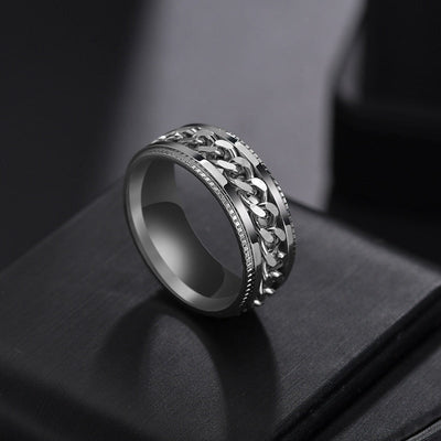 Cool Stainless Steel Rotatable Men Bottle Opener Spinner Chain Rotable Rings Punk Women Man Jewelry for Party Gift