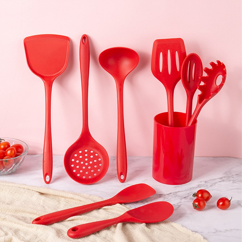 1Pcs Kitchenware Silicone Kitchen Utensils Jungle Spoon Soup Spoon Spatula Brush Spatula Pasta Server Whisk Kitchen Cooking Tools Tableware