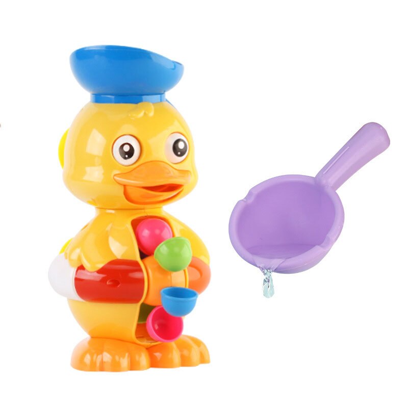 Summer Kids Shower Bath Toys Cute Yellow Duck Waterwheel  Toys Baby Faucet Bathing Water Spray Tool Dabbling Toy Baby Toys