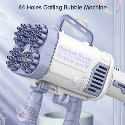 64-Holes Bubble Machine Rocket Launcher Shape Bubble Maker Automatic Blower Bubbles Maker Gun For Kids Toys Children Gifts