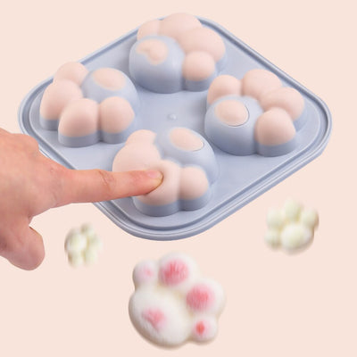 Silicone Ice Box Cat paw Ice Cube Mould Home Frozens Ice Tray Refrigerator Plastic Ice Hockey with Lid DIY Food Supplement Box