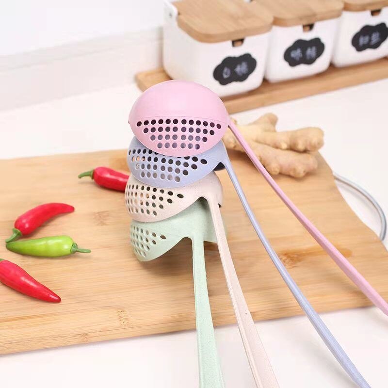 1Pc Two in One Multifunctional Cooking Colander Jungle Spoon Hot Pot Scoop Soup Noodles Dumplings Strainer Spoon Kitchen Tableware Tools