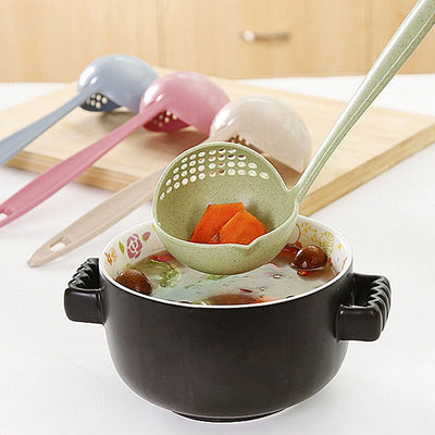 1Pc Two in One Multifunctional Cooking Colander Jungle Spoon Hot Pot Scoop Soup Noodles Dumplings Strainer Spoon Kitchen Tableware Tools