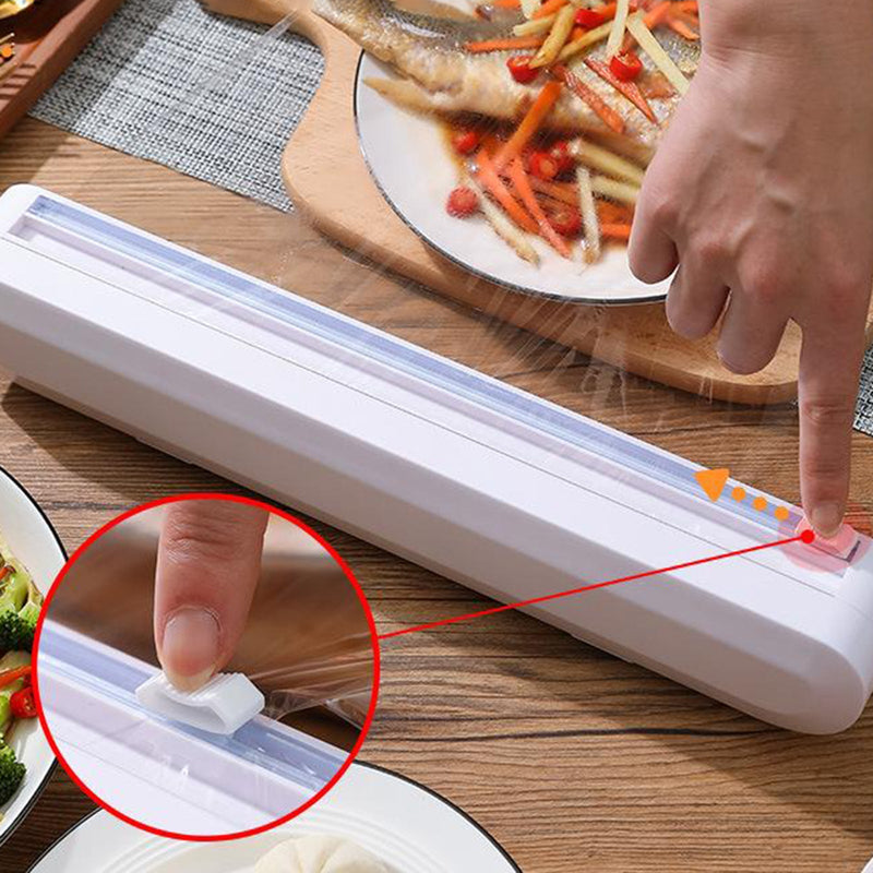 DIY Cling Film Storage Holder Restaurant Plastic Cutter Easy to Cut Kitchen Sealing Food Wrap Dispenser Cutting Box