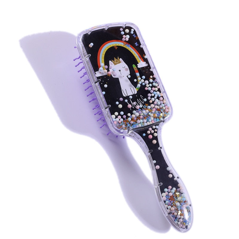 Kids Comb, Anti-Static Massage Combs Hair Accessories Cartoon Princess Hair Plastic Hot Brush For Baby Girls Children