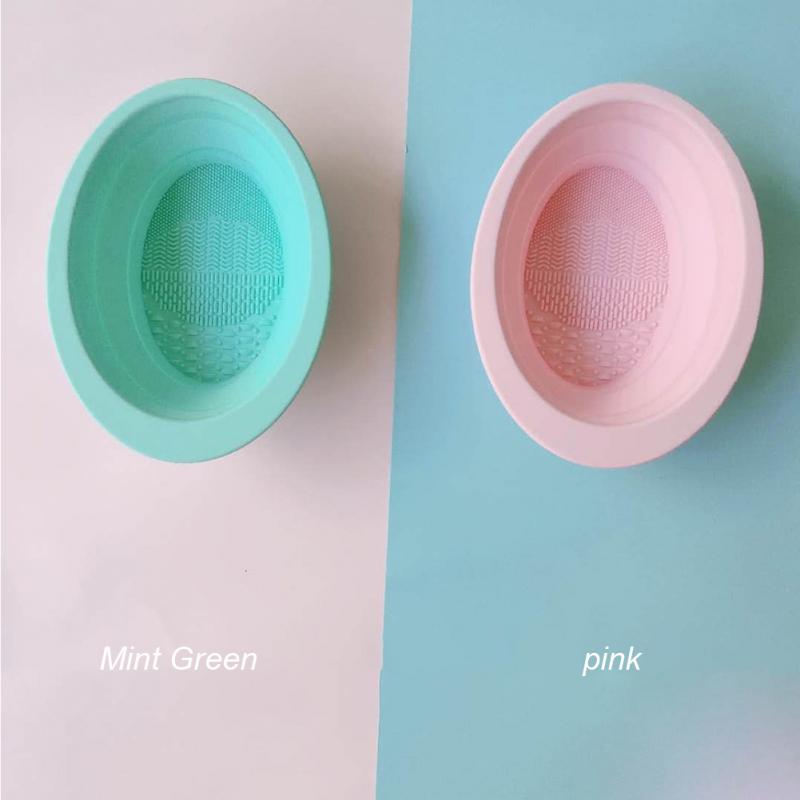 1pc Silicone Makeup Brush Folding Scrubbing Bowl 6 Colors Solid Color Pad Soft Make Up Cleaning Tools Plate Beauty Clean Board