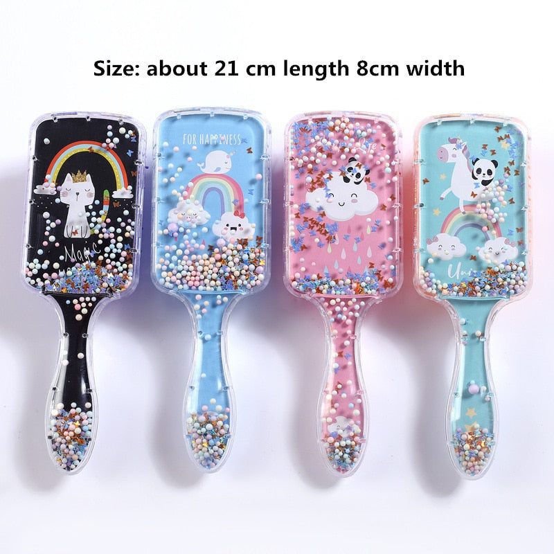 Kids Comb, Anti-Static Massage Combs Hair Accessories Cartoon Princess Hair Plastic Hot Brush For Baby Girls Children