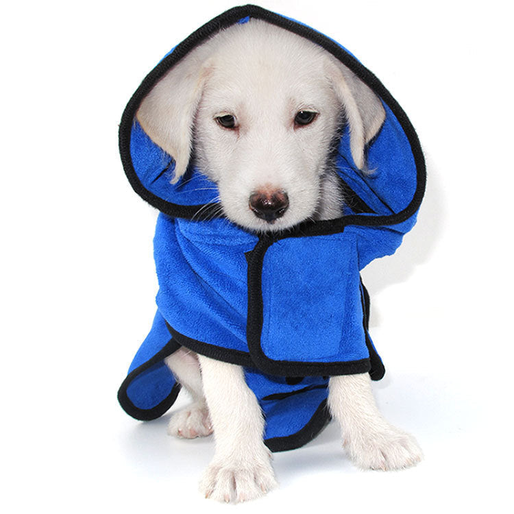 Pet Dog Bathrobe Super Absorbent Pet Drying Towel Shower Hooded Cute Embroidery Paw for Small Medium Large Dogs Drying Towel