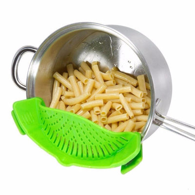 Fashion New Kitchen Extras Silicone No-hands No-Fuss Clip-On Snap Strainer Clip Colander