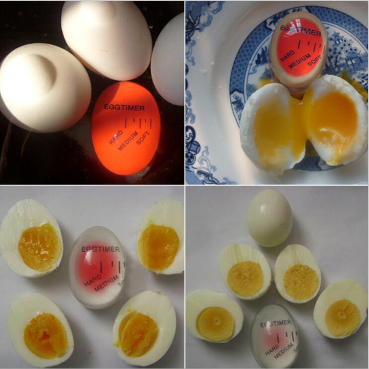 1pcs Egg Perfect Color Changing Timer Yummy Soft Hard Boiled Eggs Cooking Kitchen Eco-Friendly Resin Egg Timer Red timer tools