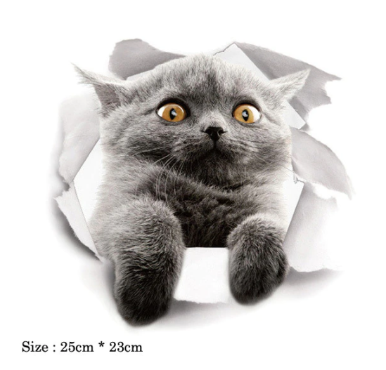 Cats 3D  Toilet Sticker Dogs Wall Stickers