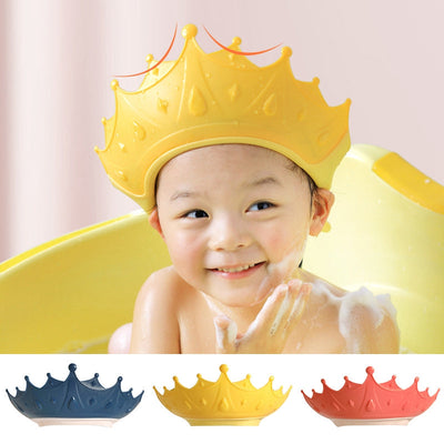 Adjustable Baby Shower Shampoo Cap Crown Shape Wash Hair Shield Hat for Baby Ear Protection Safe Children Shower Head Cover