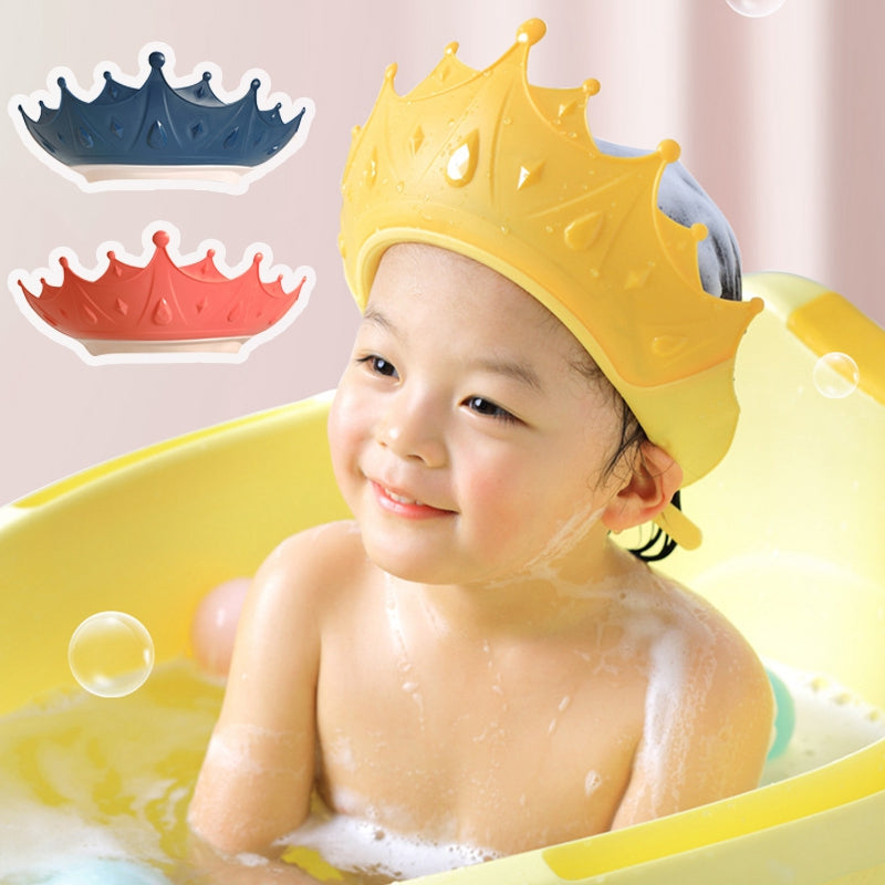 Adjustable Baby Shower Shampoo Cap Crown Shape Wash Hair Shield Hat for Baby Ear Protection Safe Children Shower Head Cover