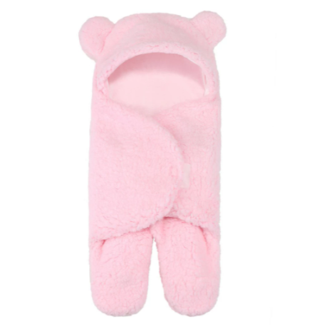 Baby Plush Sleeping Bag Newborn Cute Soft Sleeping Wrap Swaddle Baby Cute Receiving Blanket Sleeping Bag Sleep Sack (0-6 Month)