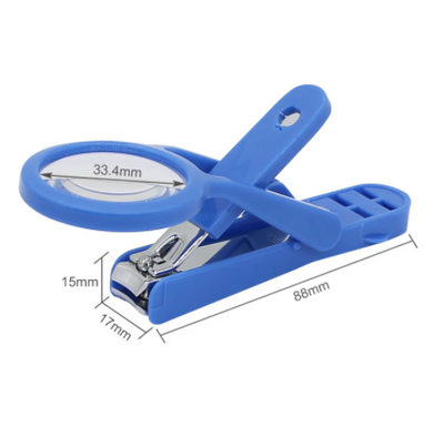 Portable Nail Clipper with Magnifying Glass Flip Magnifier Fingernail Cutter for Baby Old Man Finger Toe Manicure Pedicure Tool