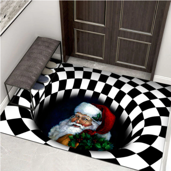 3D Illusion Rug Christmas Decoration Iiving Room Essentials Carpet In The Lounge Entrance Door For Home And Comfort Hallway Mat