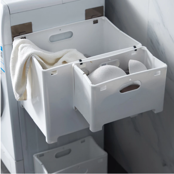 Foldable Laundry Basket Punch-free Baby Bathroom Plastic Household Storage Bin Car Trash Can Portable Storage Basket Organizer