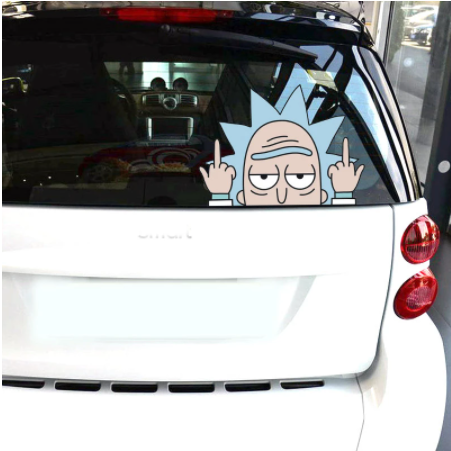 Car Stickers Rick Mort Cartoon Cute Lovely Funny Reflective Creative Decals For Windshield Auto Tuning Styling D20