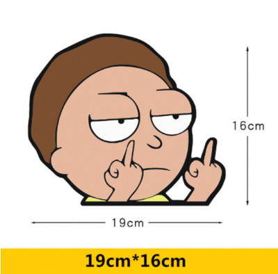 Car Stickers Rick Mort Cartoon Cute Lovely Funny Reflective Creative Decals For Windshield Auto Tuning Styling D20