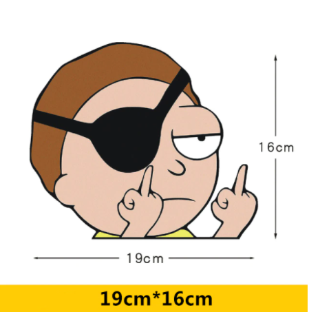 Car Stickers Rick Mort Cartoon Cute Lovely Funny Reflective Creative Decals For Windshield Auto Tuning Styling D20