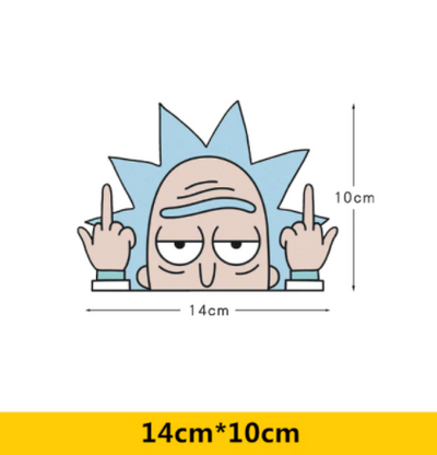 Car Stickers Rick Mort Cartoon Cute Lovely Funny Reflective Creative Decals For Windshield Auto Tuning Styling D20