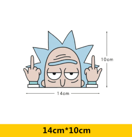 Car Stickers Rick Mort Cartoon Cute Lovely Funny Reflective Creative Decals For Windshield Auto Tuning Styling D20