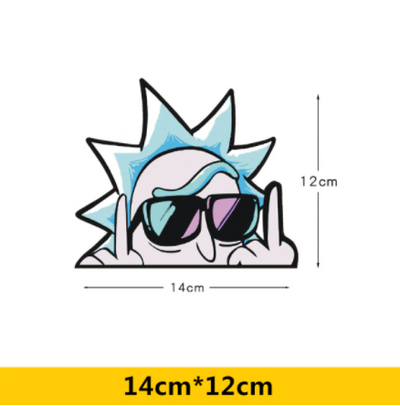 Car Stickers Rick Mort Cartoon Cute Lovely Funny Reflective Creative Decals For Windshield Auto Tuning Styling D20