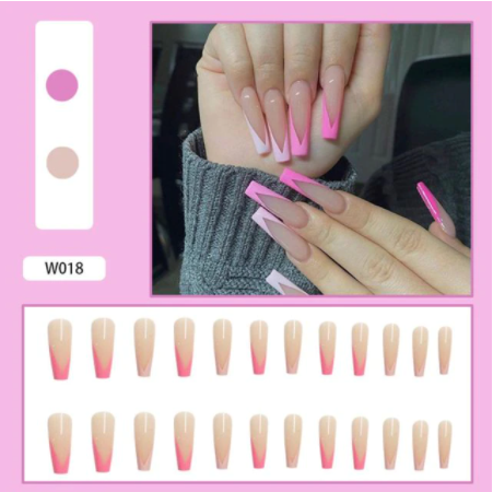 24pcs/Box Long Coffin False Nails with Dragon Pattern Design Ballerina Manicure Patches Press On Nails Full Cover Nail Tips