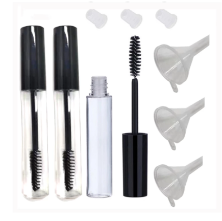 3ml 10ml 3PCS Empty Mascara Tube Eyelash Cream Vial Liquid Bottle Cosmetic Container with Leakproof Black Cap Contains Funnel