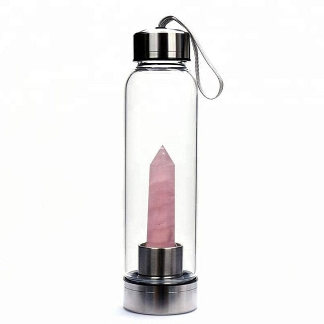 Healing Natural Quartz Water Bottle