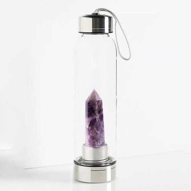 Healing Natural Quartz Water Bottle