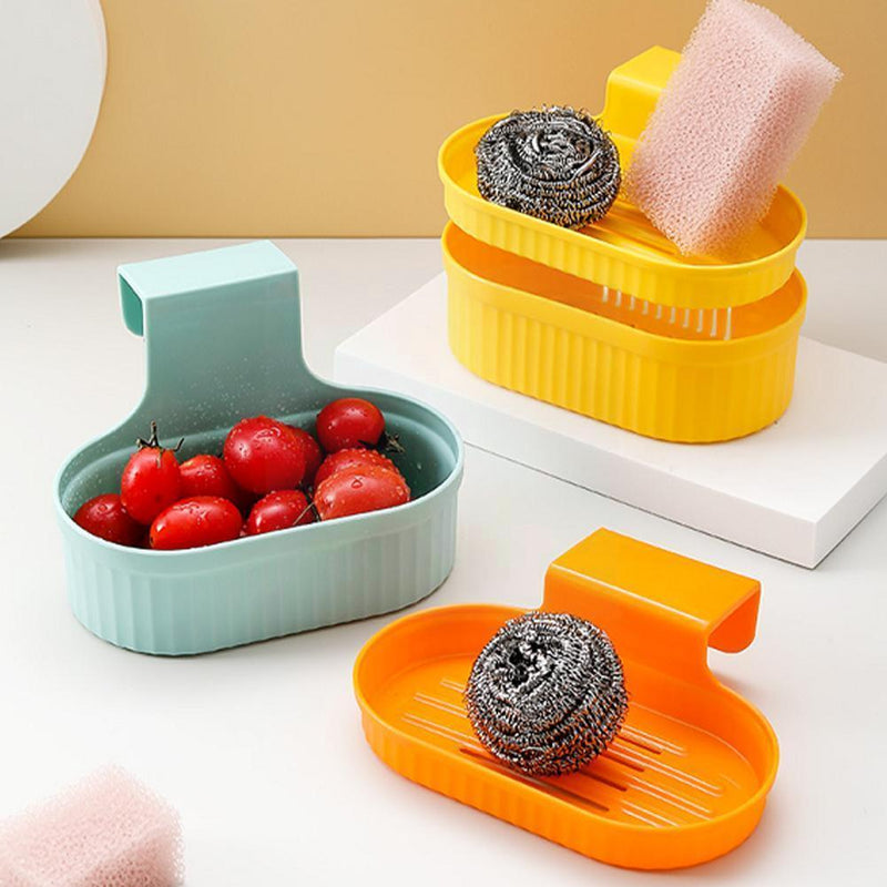 【2layers Drain Basket】Kitchen Sink Strainer Sink Drain Basket General Fruit Sink Shelf Leftover Tool Vegetable Storage And Double-layer Storage R8r9