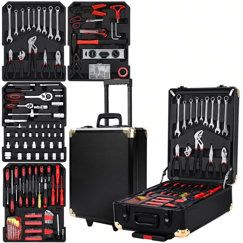 Professional Tool Kit Trolley Case  Portable DIY Set BK  ( 816pcs )