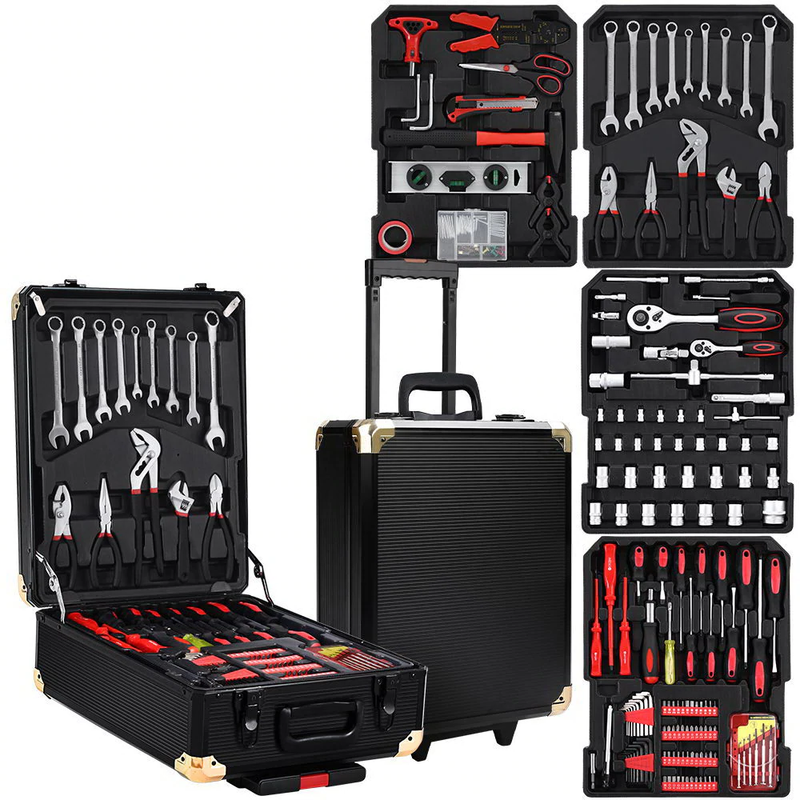 Professional Tool Kit Trolley Case  Portable DIY Set BK  ( 816pcs )