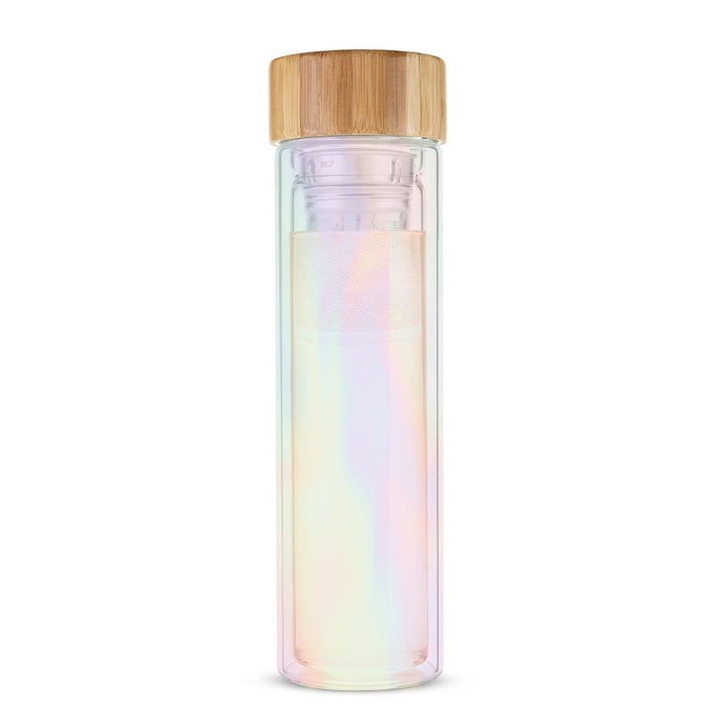 Iridescent Glass Tea Infuser Bottle