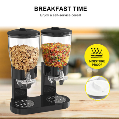 Large double cereal dispenser dry food grains containers nuts