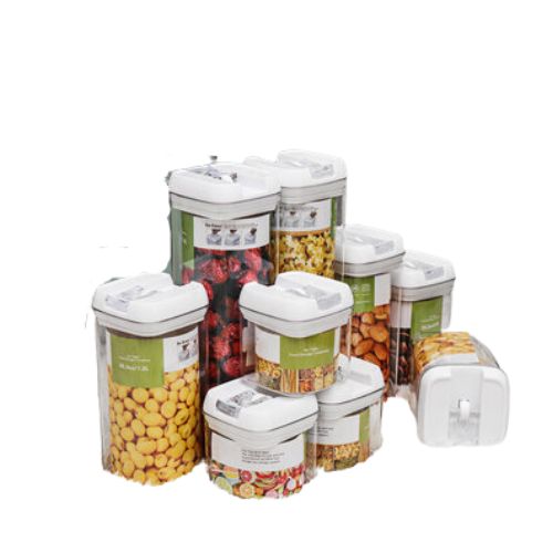 Airtight Food Storage Containers Square Nine-piece Easy-to-buckle Cans