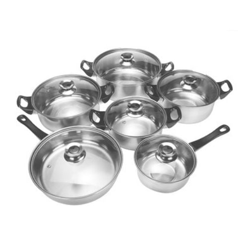 6 Pcs Cookware Set Stainless Steel Pots Frying Pan