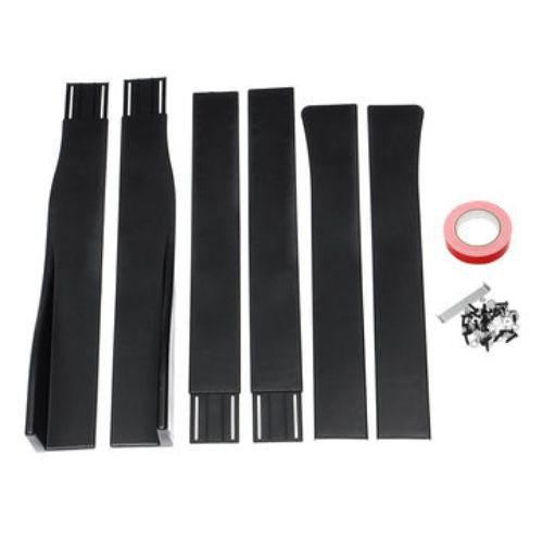 Car Side Skirt Extension Blades Matte Black Universal