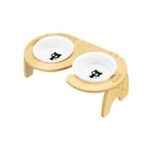 Double Elevated Pet Bowl Dog Cat Feeder