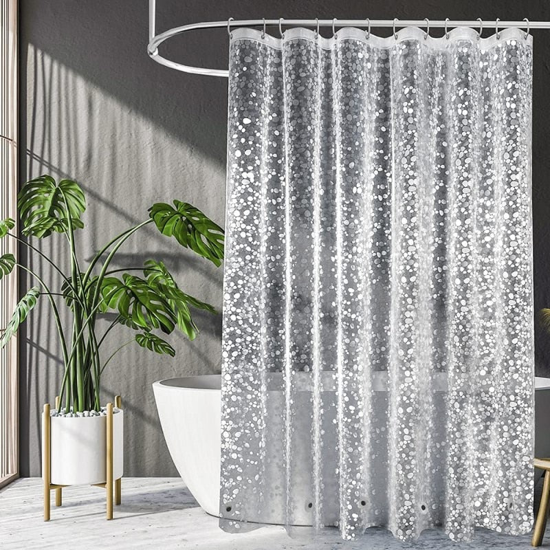 Transparent Shower Curtain Waterproof Shower Curtains Bathing Sheer Bathroom Curtain