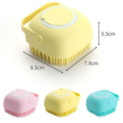 80ml Silicone Massage Exfoliating Bath Shower Brush With Soap Dispenser Body Soft Brush Deep Cleaning for Women Men Children