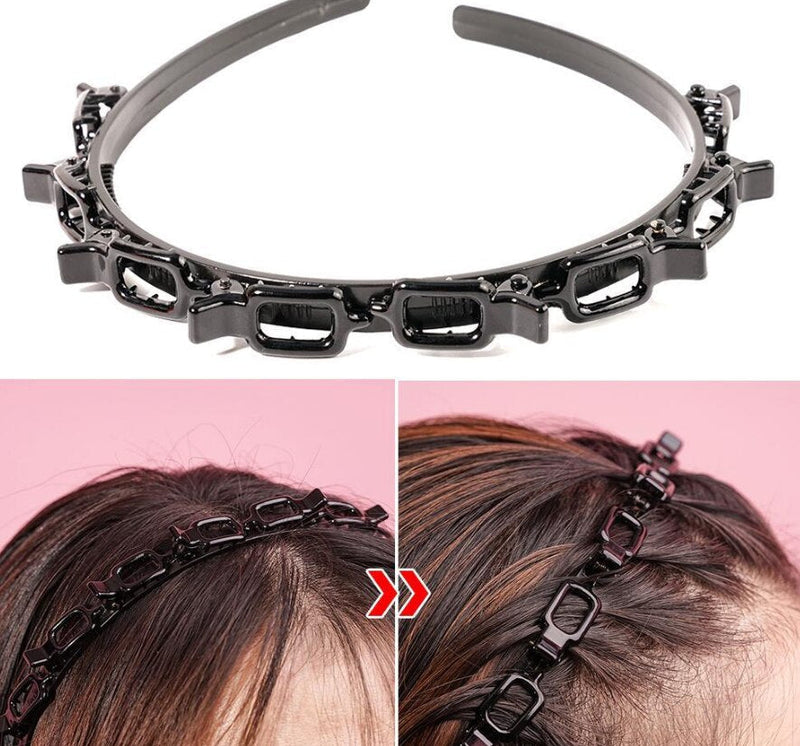 New Double Bangs Hairstyle Hairpin Headband for Women Lady Hollow Braid Woven Bangs Clip HairBand Wedding Bride Hair accessories