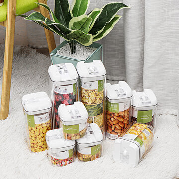 Airtight Food Storage Containers Square Nine-piece Easy-to-buckle Cans