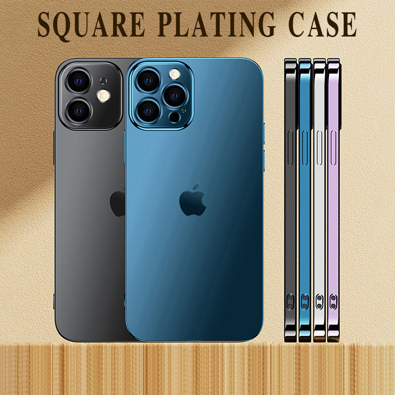 【Luxury Phone Case】Luxury Square Frame Plating Clear Phone Case For iPhone 12 11 Pro Max Mini X XR XS 7 8 Plus SE 2 2020 Transparent Silicone Cover