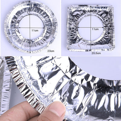 10pcs Kitchen Oil Proof Stove Liners Disposable Aluminum Foil Stove  gas stove Burner Covers Gas Oven Pad For Cooking Kitchen Accessories