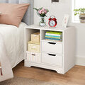 Side Table Drawers Nightstand Storage Cabinet