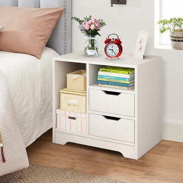 Side Table Drawers Nightstand Storage Cabinet